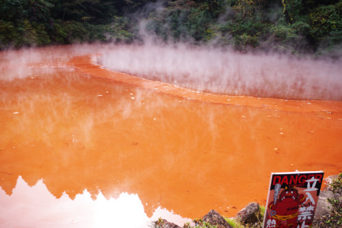 「血の池地獄」（別府市）