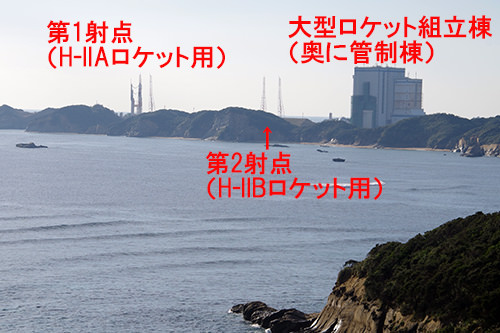 種子島恵美之江展望公園から見た発射場