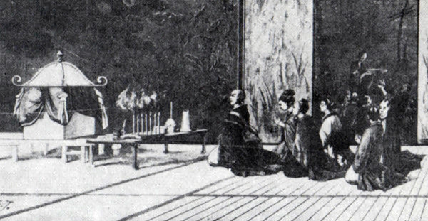 江戸時代に描かれた座棺