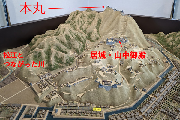 月山富田城の模型（安来市立歴史資料館）