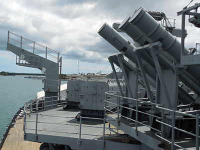 戦艦ミズーリのトマホークとハープーン・ミサイル