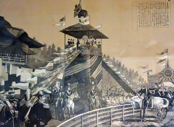 福島安正の歓迎会場に作られた2つの凱旋門